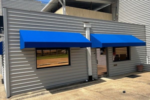 Square fabric window awnings