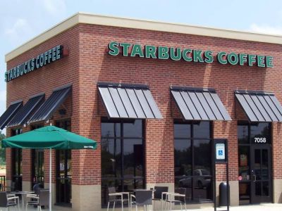 Standing Seam Awnings at Starbucks
