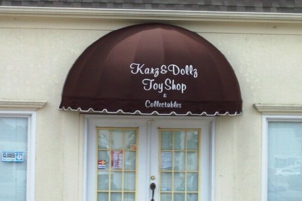  Commercial Fabric Entryway Dome Awning project for Karz and Dollz Toy Shop
