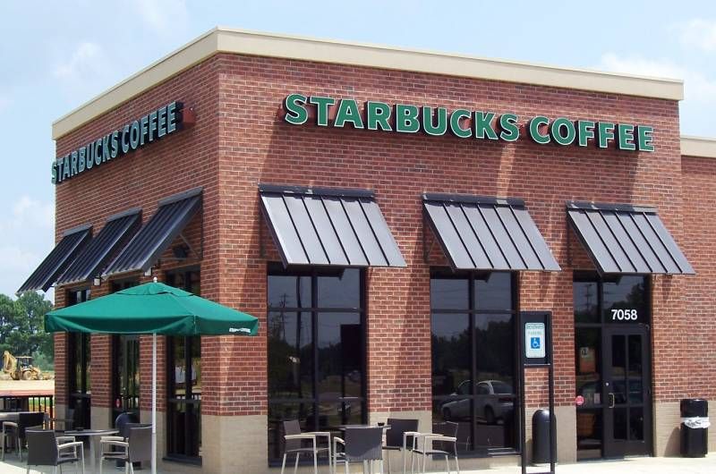 Standing Seam Awnings at Starbucks