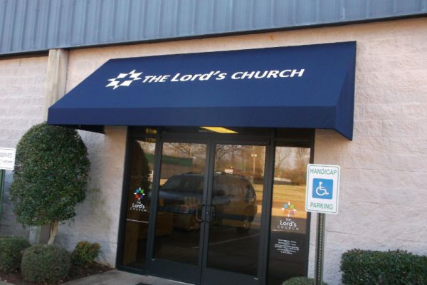 Commercial Fabric Door Graphics project for The Lord's Church