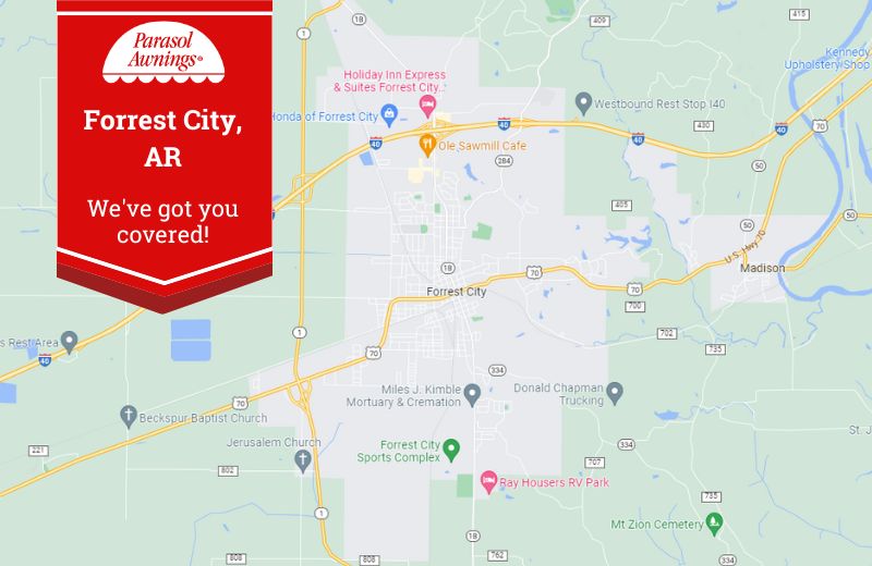 map of Forrest City, AR