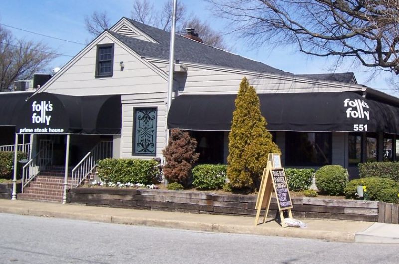 Fabric awnings at Folk's Folly in Memphis, TN