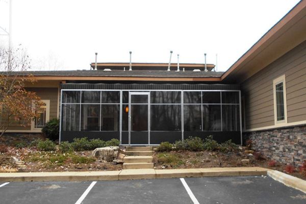 Commercial Fabric Break Area Drop Curtains & Sun Screens project for Carlson Consulting Engineers