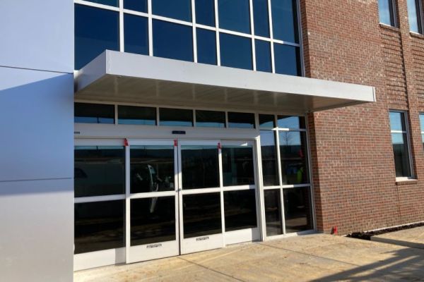 Cantilevered Metal Canopy