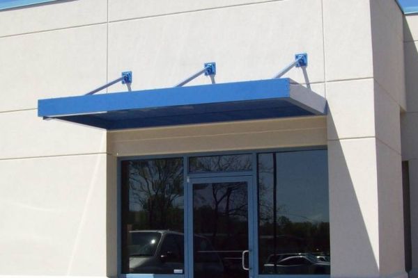 Flat metal door canopy