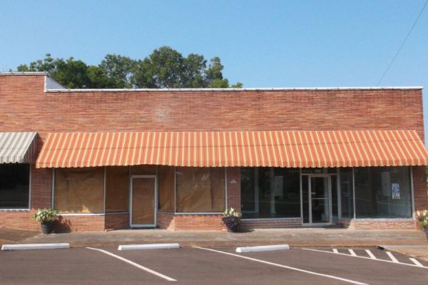 Striped Fabric Storefront Awning