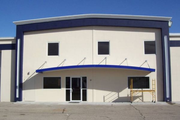 Suspended metal marquee style canopy