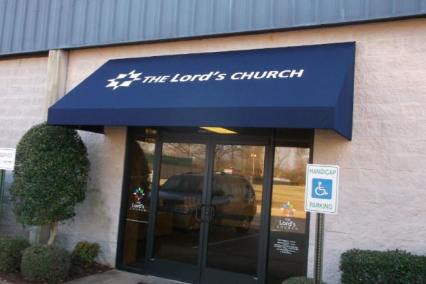 Commercial Fabric Door Graphics project for The Lord's Church