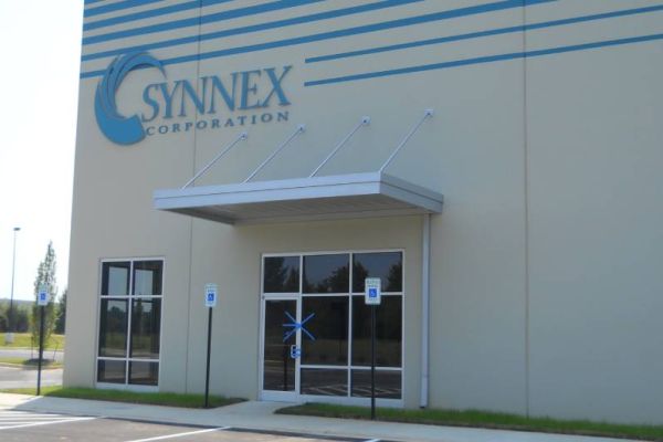 Suspended metal door canopy