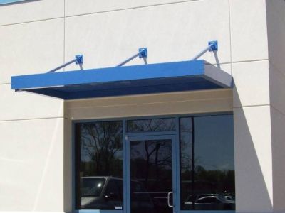 Flat metal door canopy